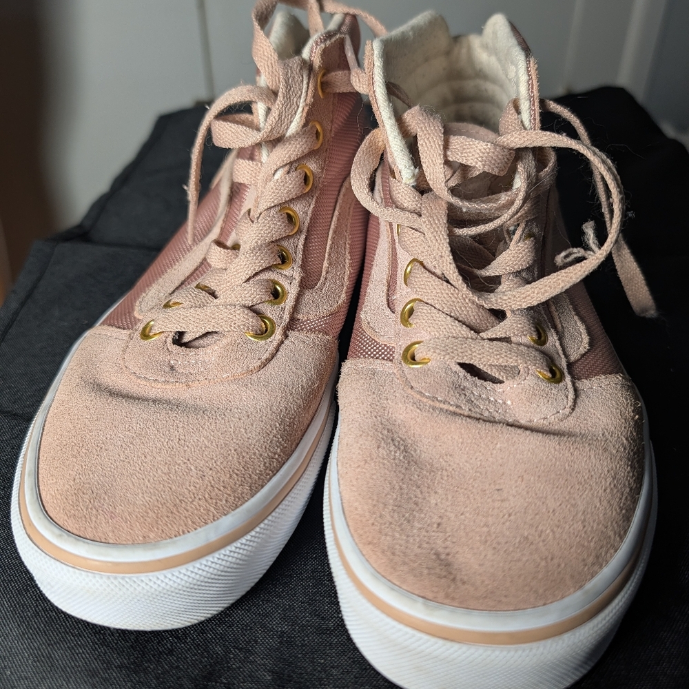 Vans Womens Dusty Rose Pink Gold High Tops Sneaker Shoes Casual Athletic Size 7 - Picture 6 of 8